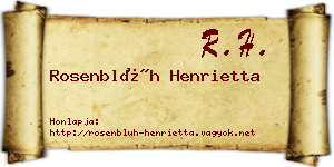 Rosenblüh Henrietta névjegykártya